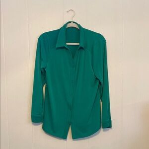 Green Long Sleeve Button-Up Shirt